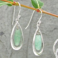 Open Tear w/ Aventurine Drop Earrings Spirit