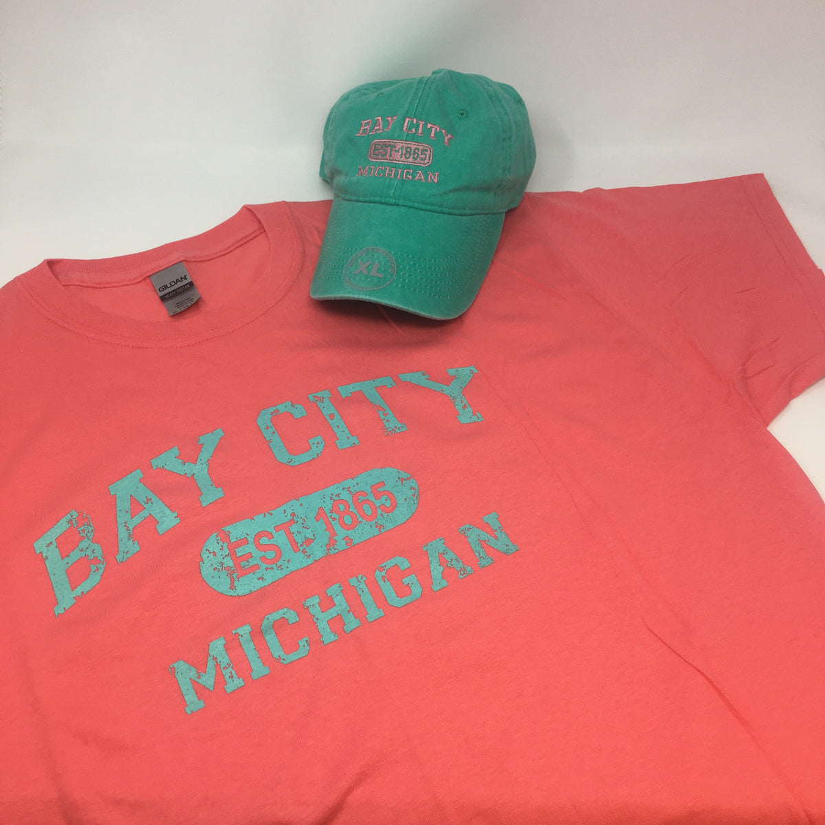 Mint/Coral Hat &amp; Tee Combo