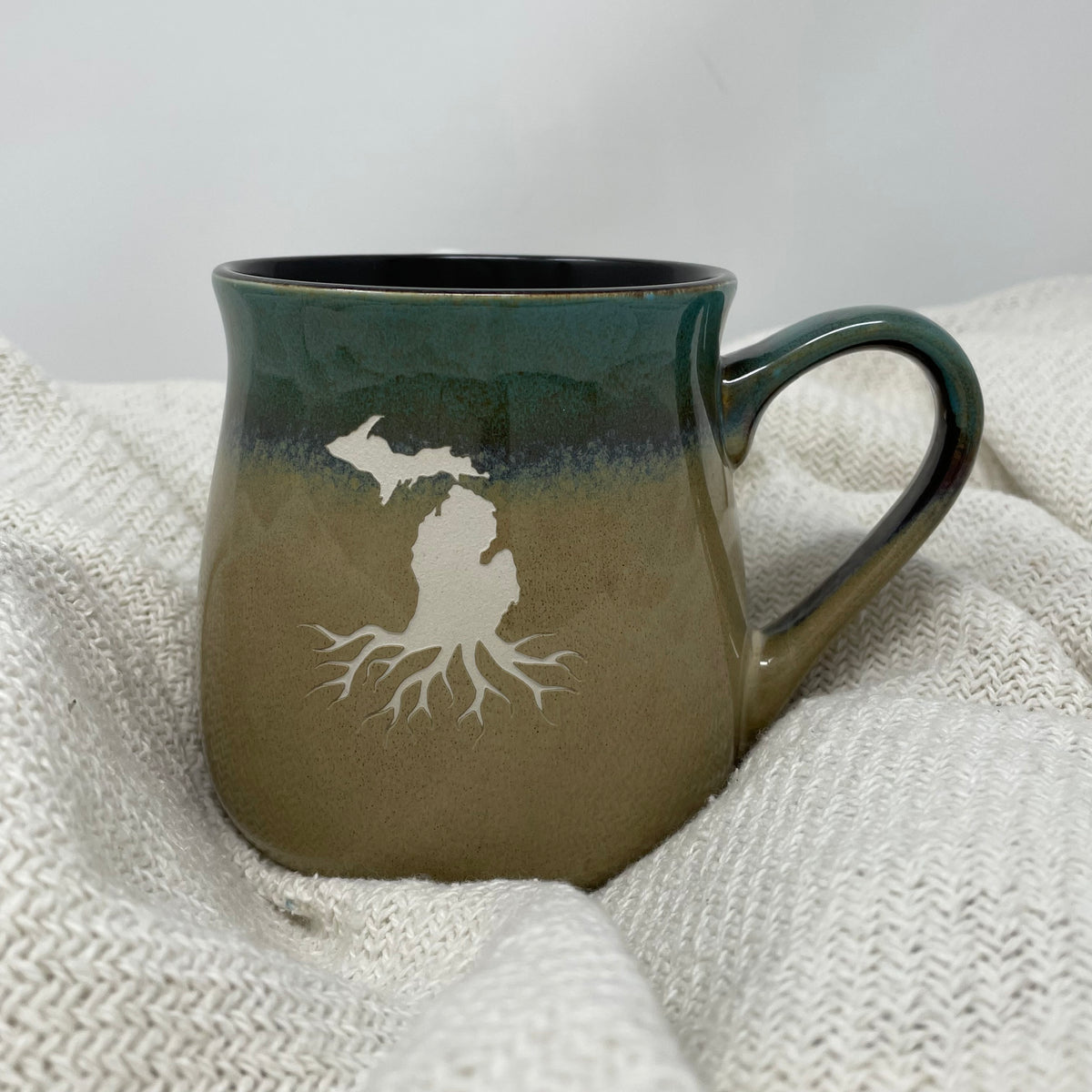 16oz Sandblasted Pottery MI Coffee Mug