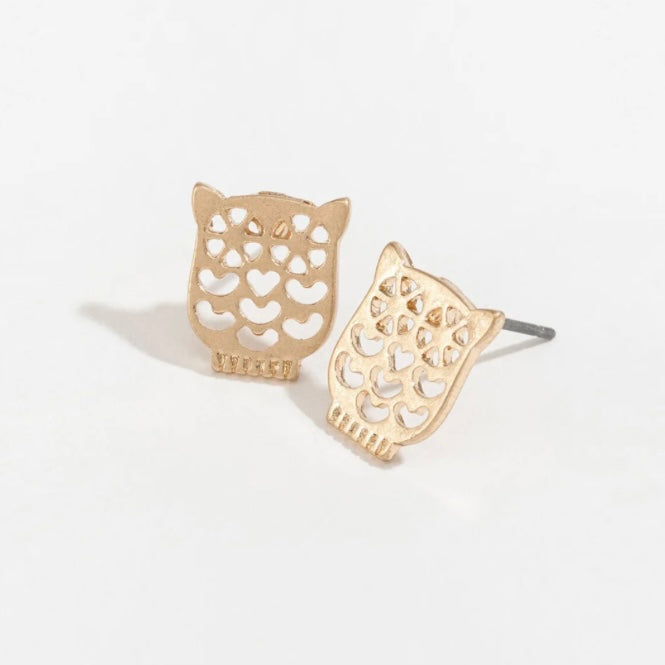 Cutout Owl Stud Buds Earrings
