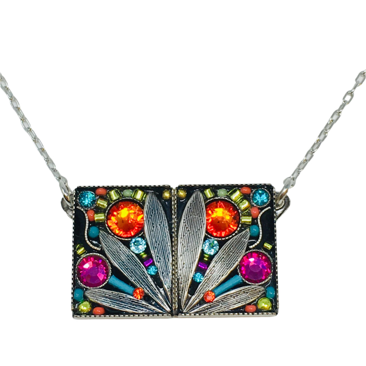 Botanical Square Leaf Pendant Necklace