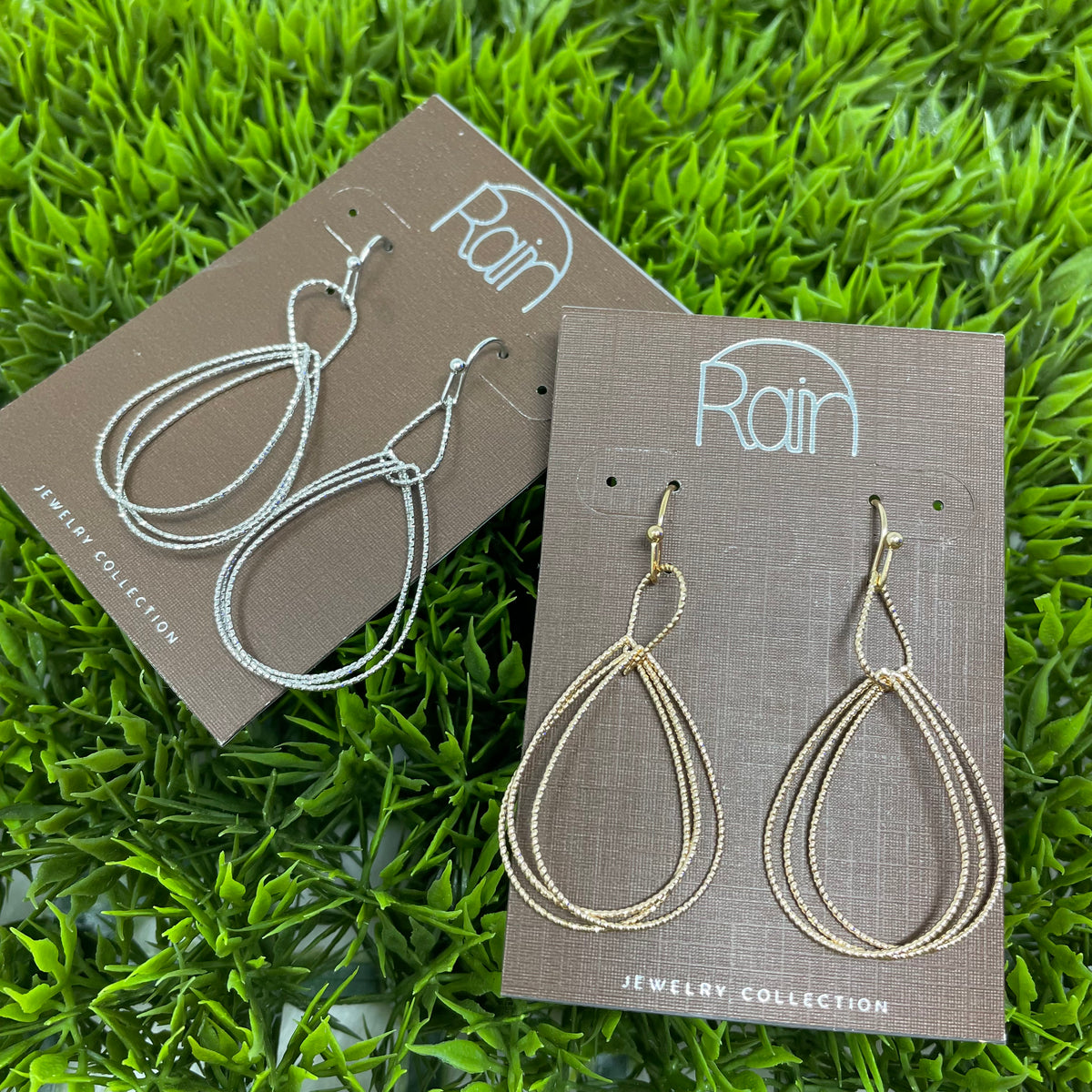Double Drop Textured Wire Earrings