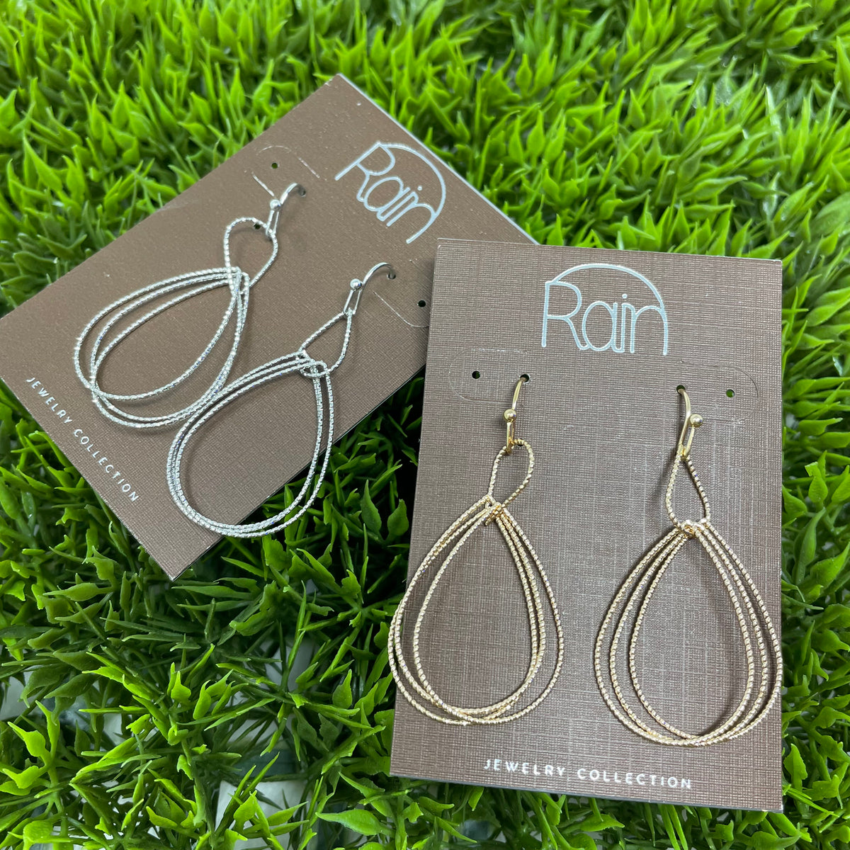 Double Drop Textured Wire Earrings