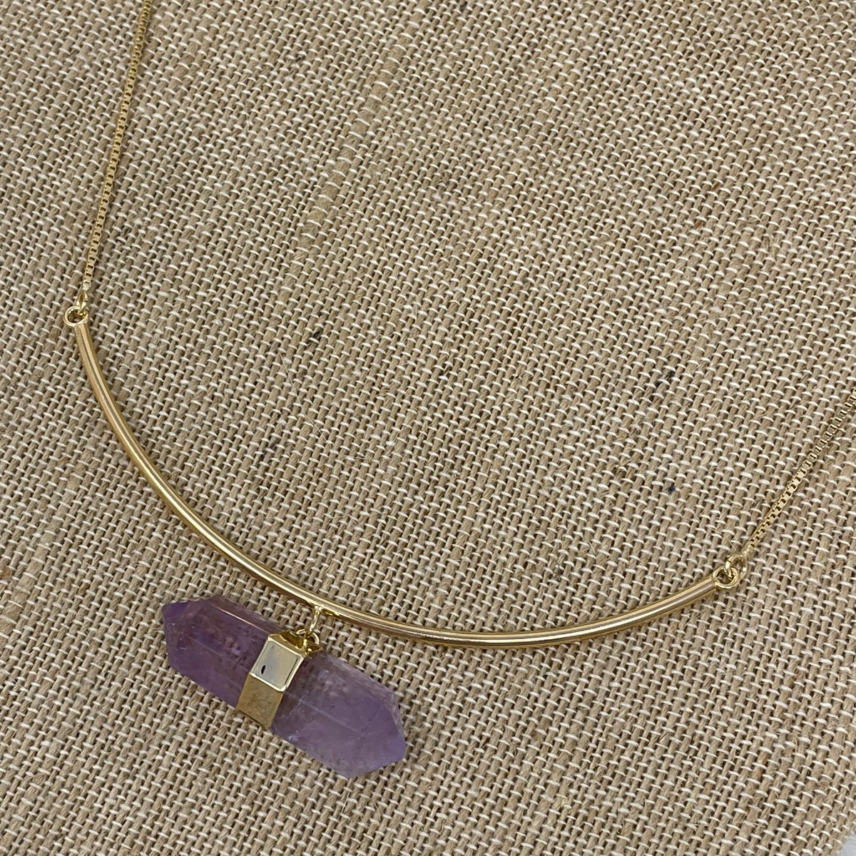 Lg Amethyst Rigid Necklace