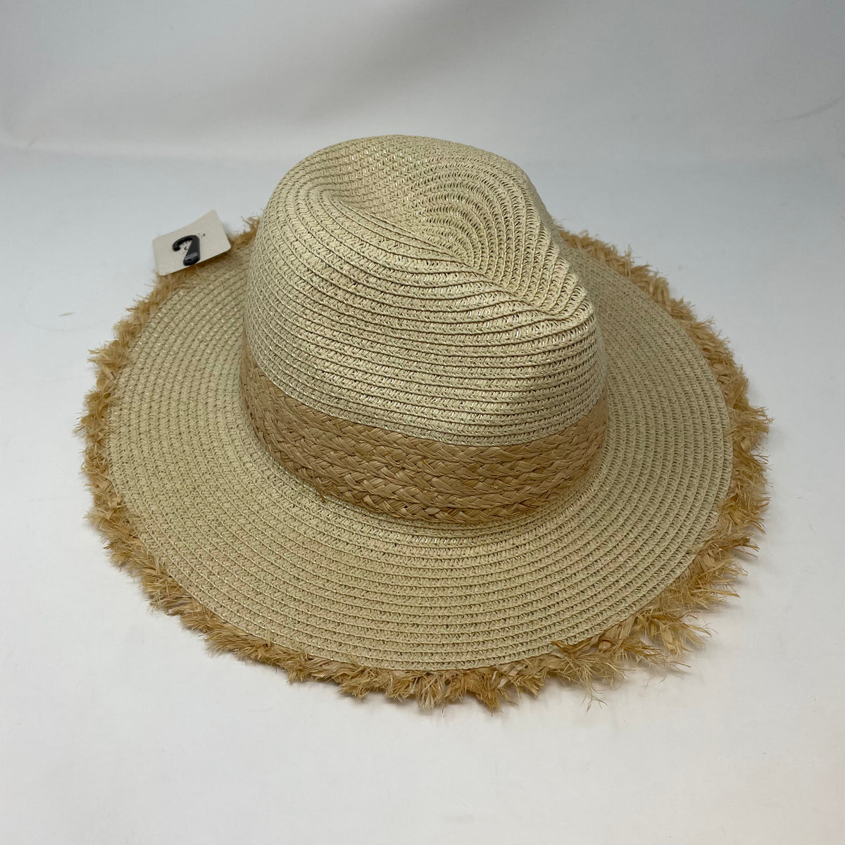 Beige Straw Wide Brim Fedora