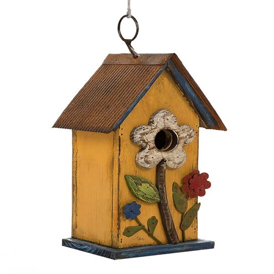 9.75&quot; Colorful Wood Birdhouse