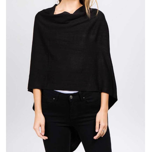 Convertible Solid Color Poncho