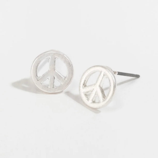 Peace Sign Stud Bud Earrings