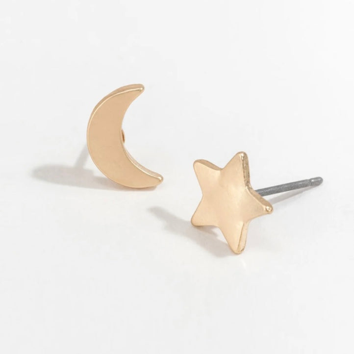 Moon &amp; Star Stud Buds Earrings