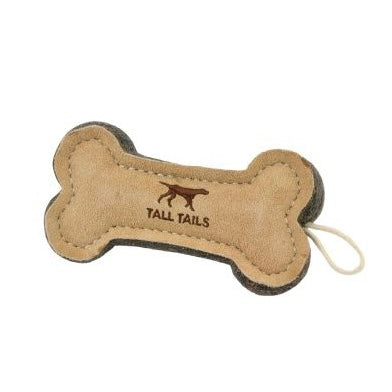 Natural Leather &amp; Wool Dog Toy
