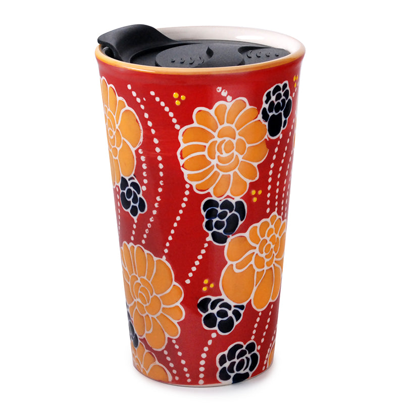 12oz Japanese Ceramic Glass Travel Mug