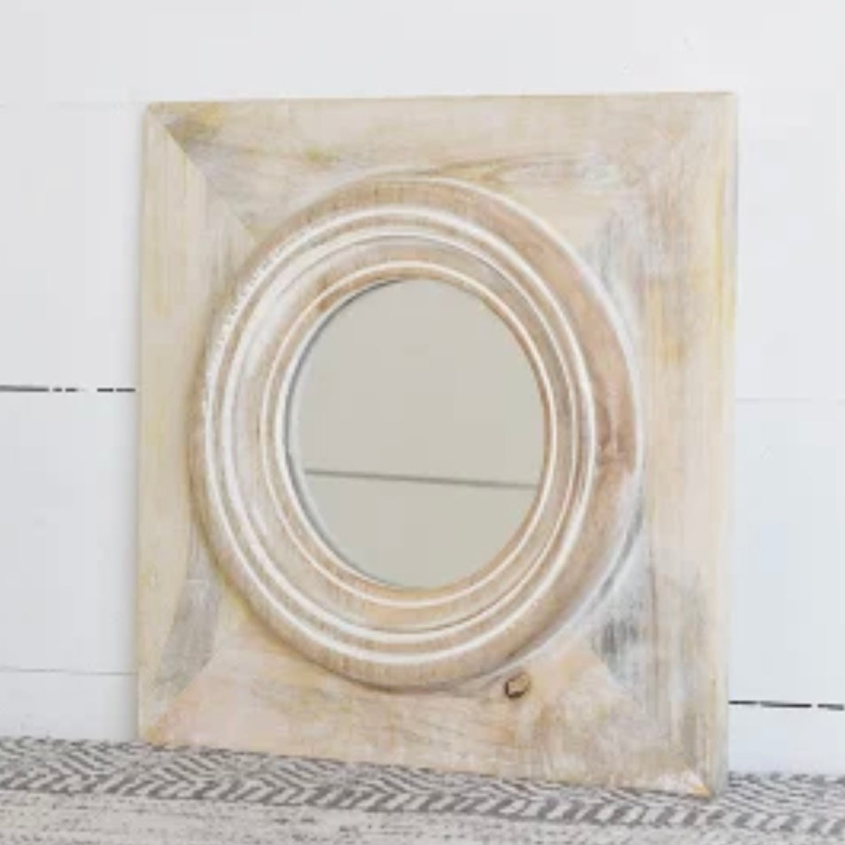 12&quot; X 12&quot; Wood Framed Mirror