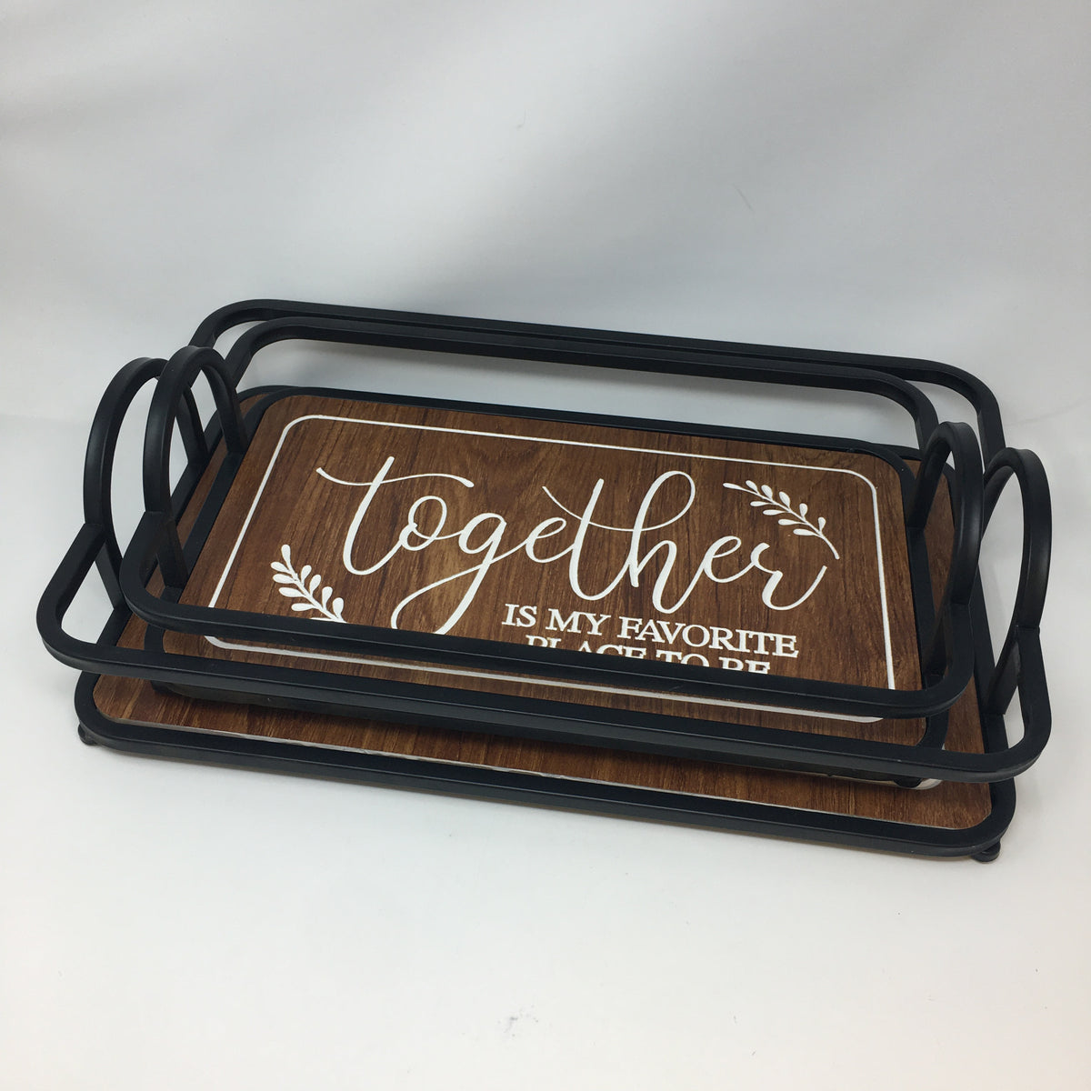 Metal Engraved Wood Harvest Tray