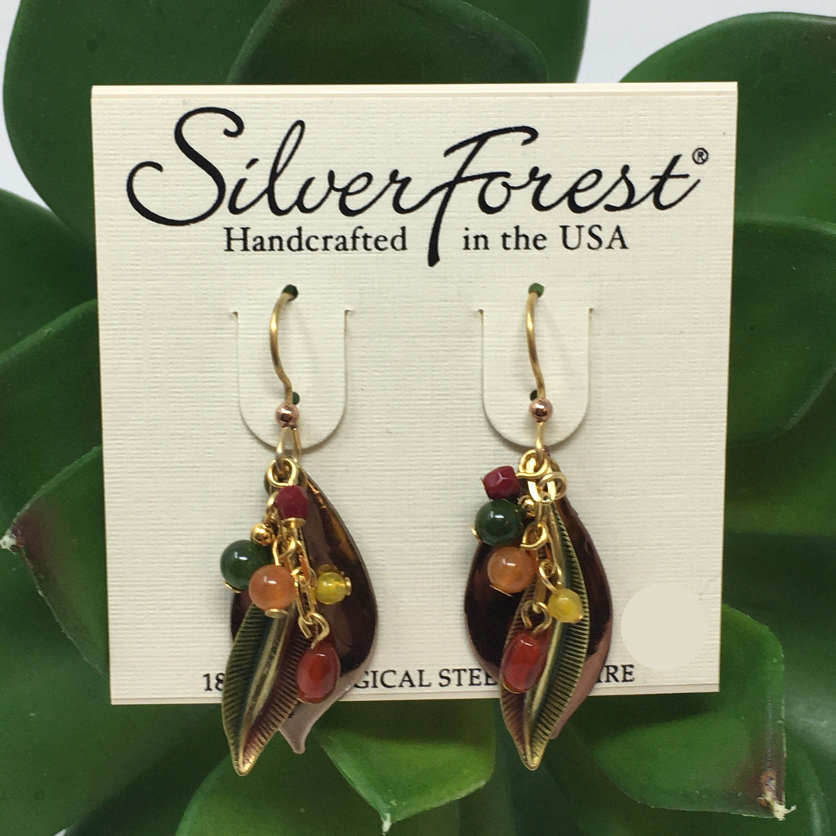 Fall Bead Cascades on Shapes Earrings