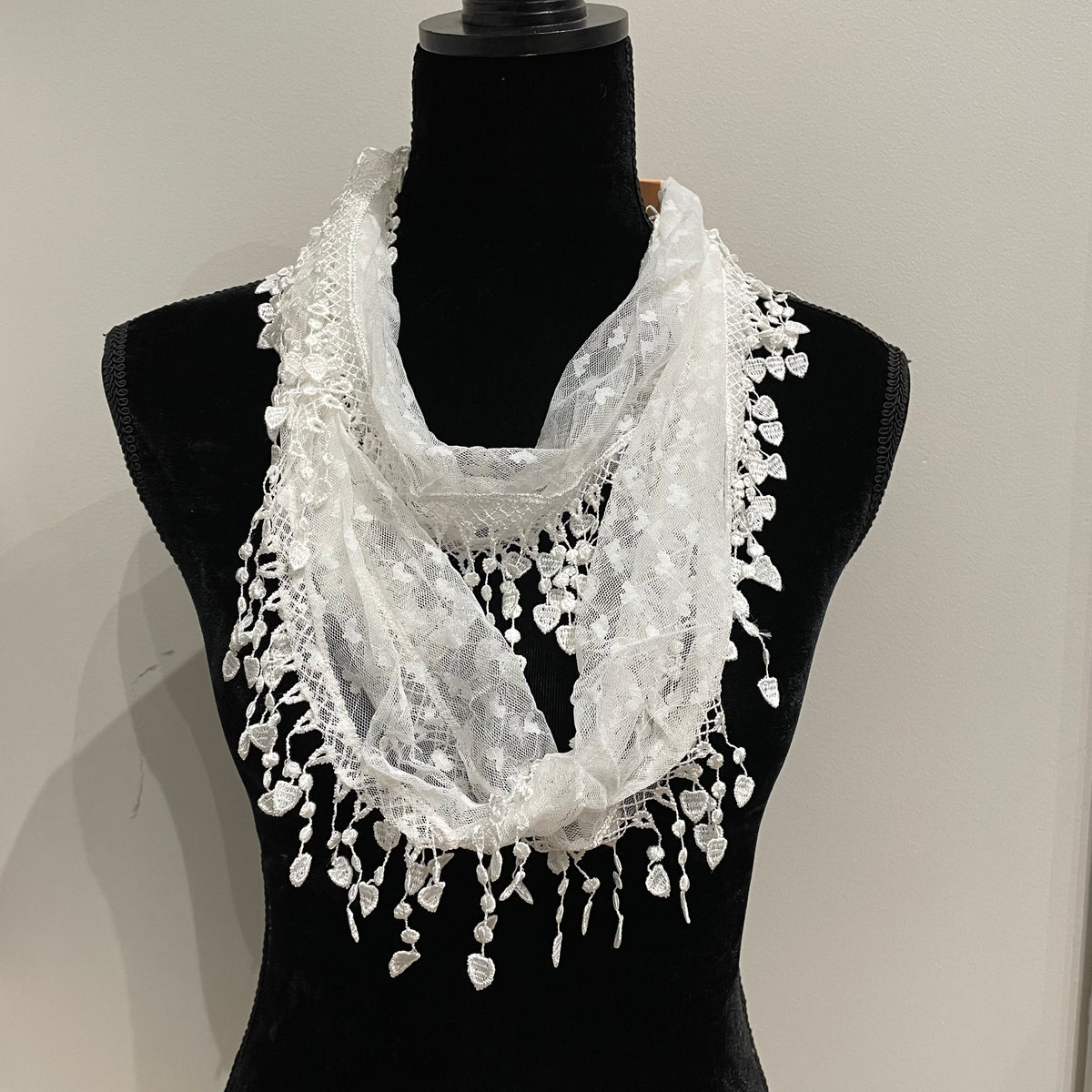Lace Heart Infinity Scarf