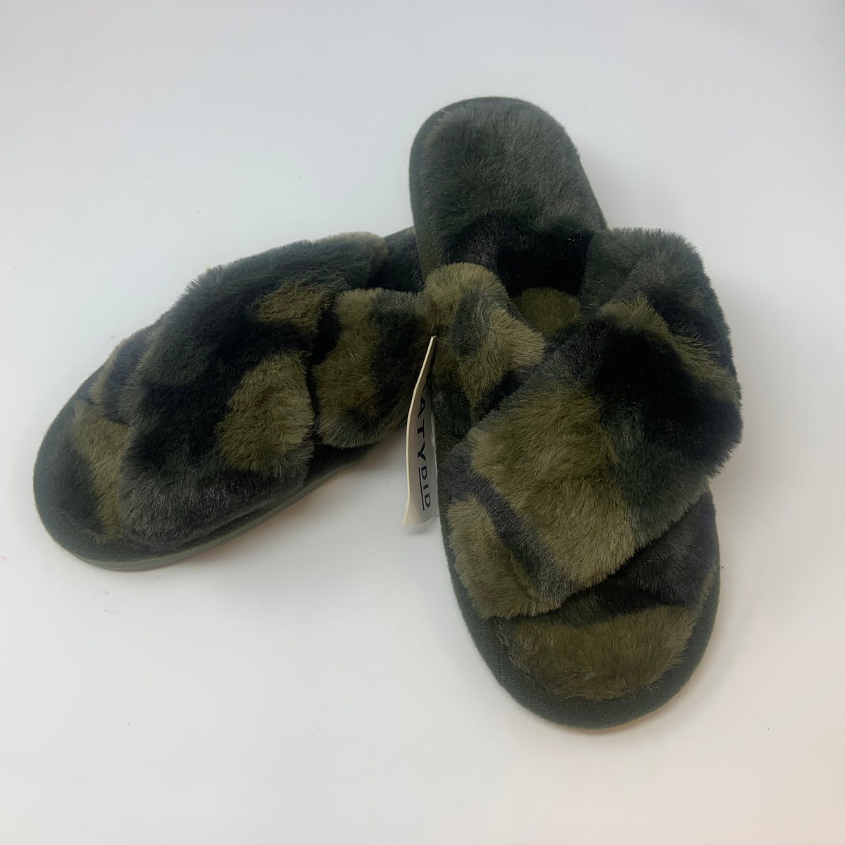 Faux Fur Cross Band Luxe Slippers- Final Sale
