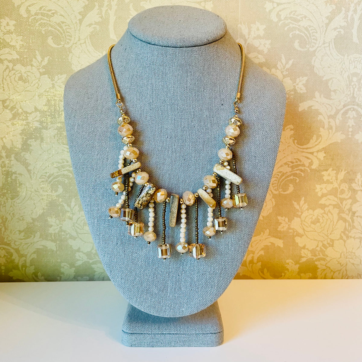 Beaded Chunky Necklace &amp; Earring Set