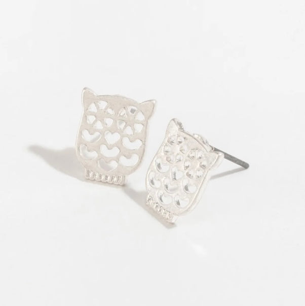 Cutout Owl Stud Buds Earrings