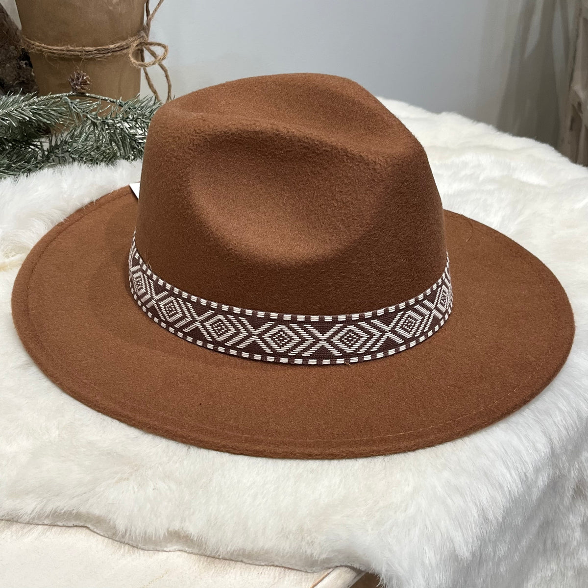 Fedora Solid w/ Aztec Band