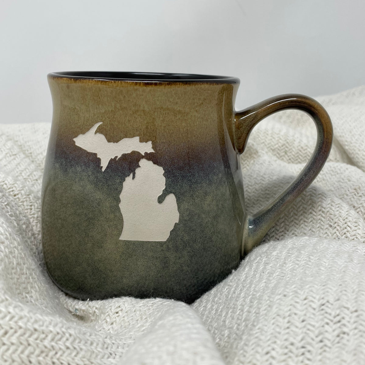 16oz Sandblasted Pottery MI Coffee Mug