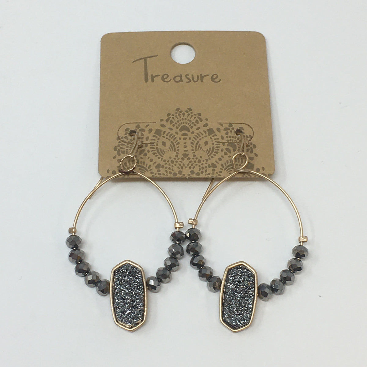Druzy Stone w/ Teardrop Earrings