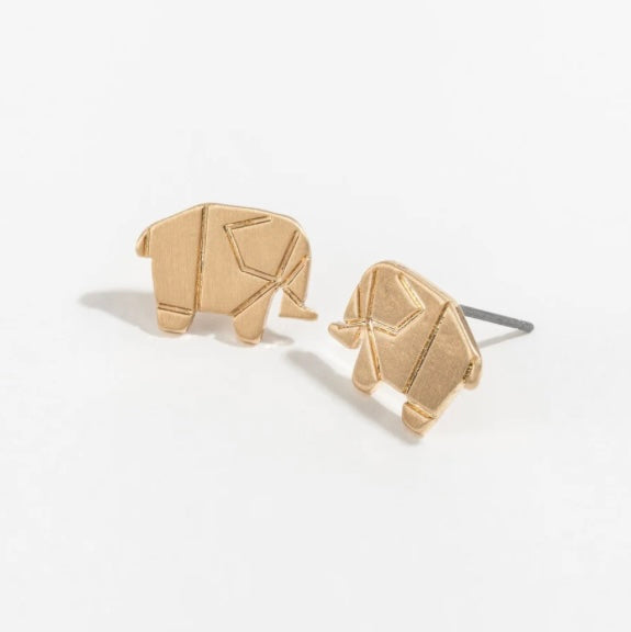 Elephant w/ Lines Stud Buds Earrings