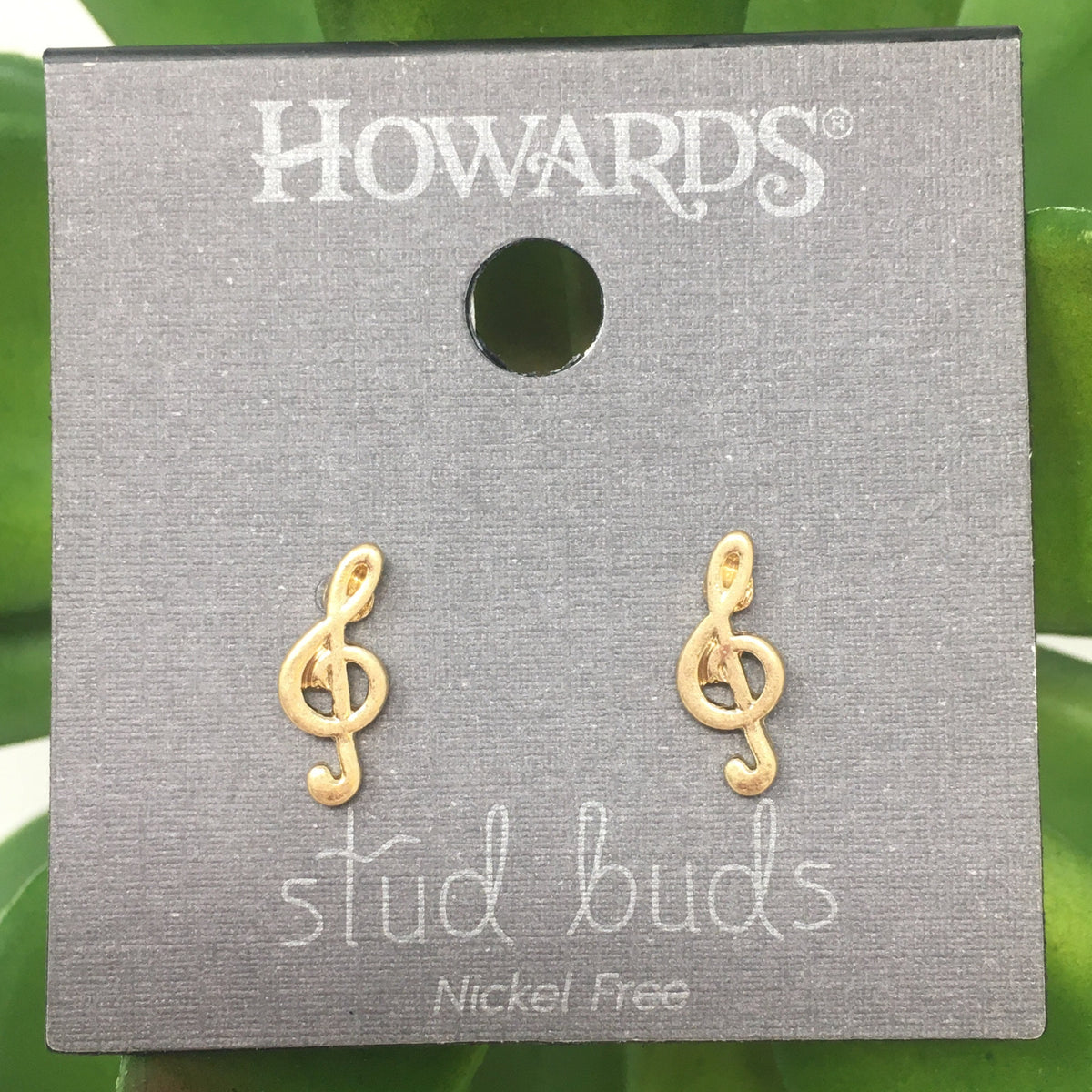 Treble Clef Stud Buds Earrings