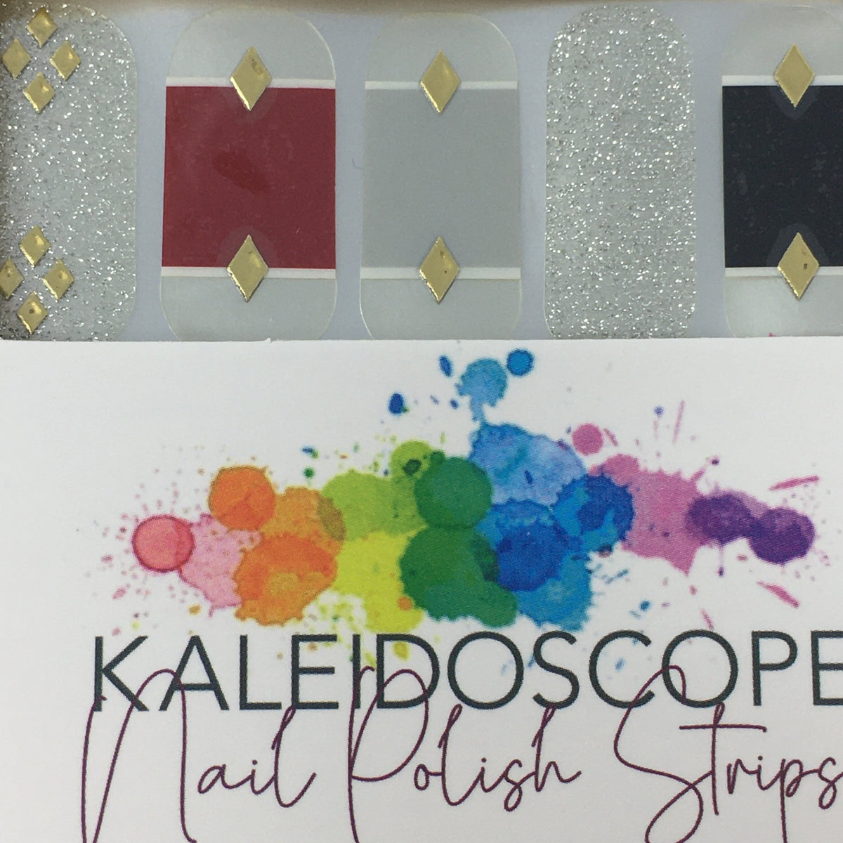 Kaleidoscope Nail Strips Red/Black/White Collection