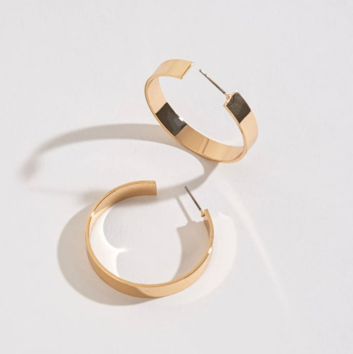 Lg Flat Hoop Earrings