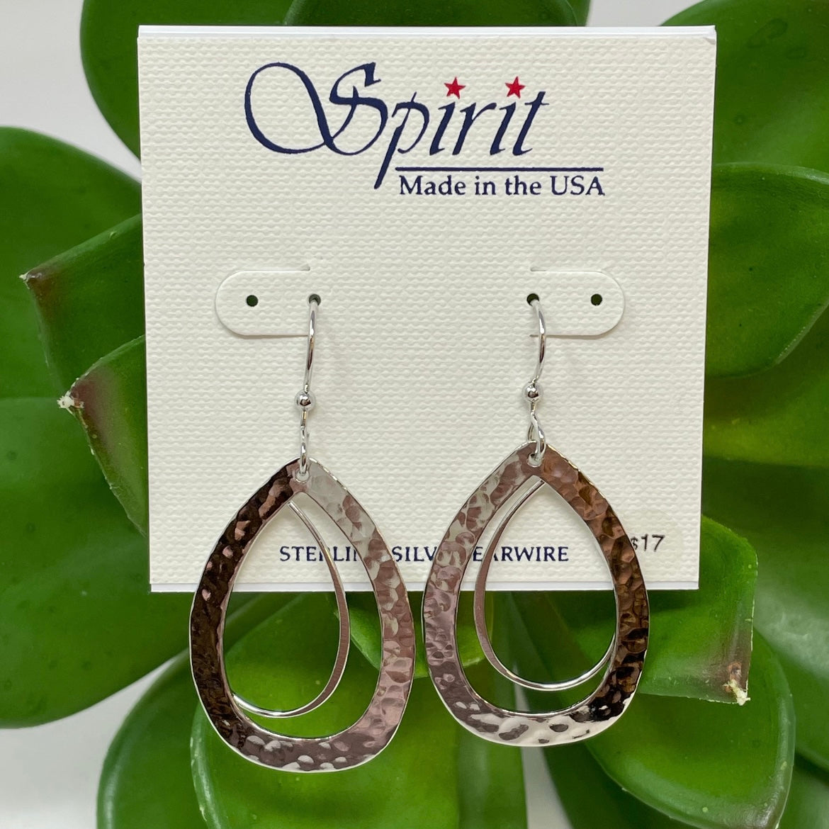 Tear in Hammered Tear Earrings Spirit