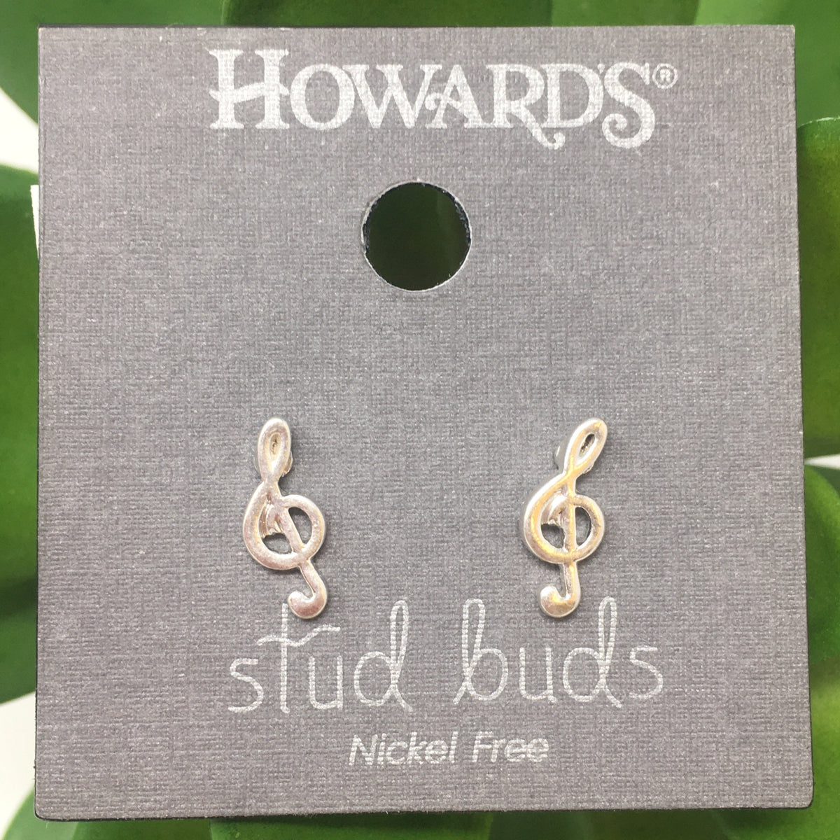 Treble Clef Stud Buds Earrings