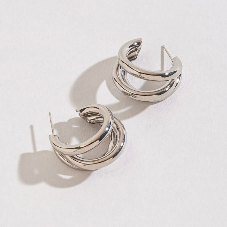 Lg Triple Tube Hoop Earrings