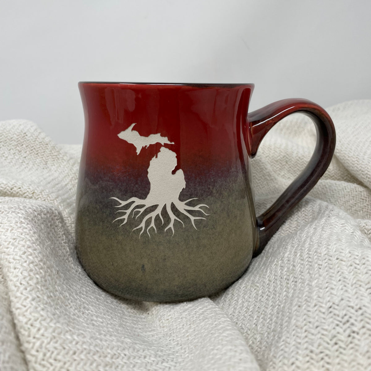 26oz Sandblasted Pottery MI Coffee Mug