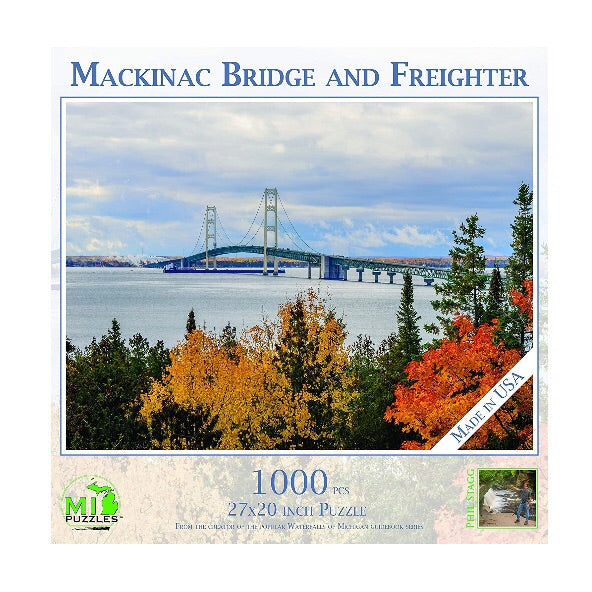 Mackinac Bridge and Freighter 1000 pc Puzzle