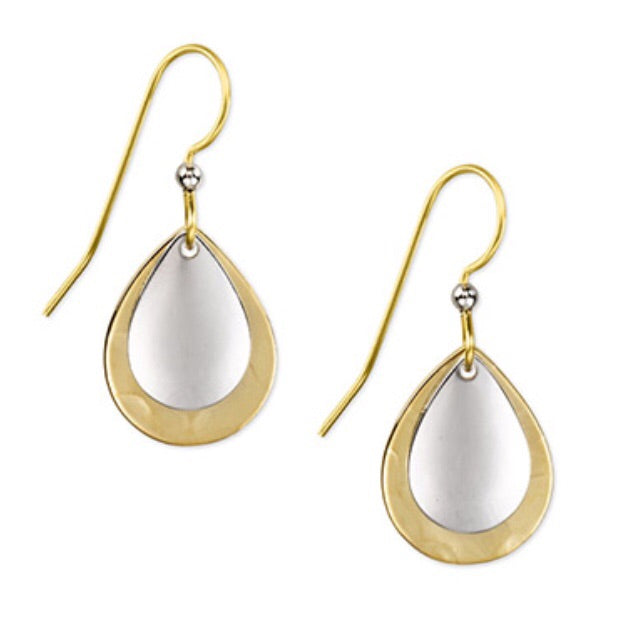 Two Tone Layered Tears Earrings