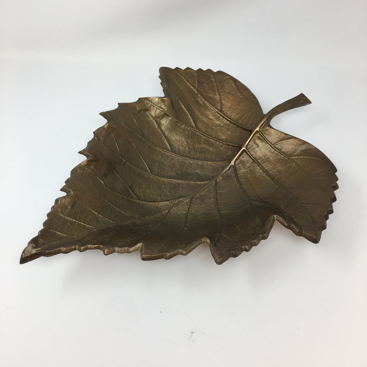 Antique Brass Maple Leaf Dish