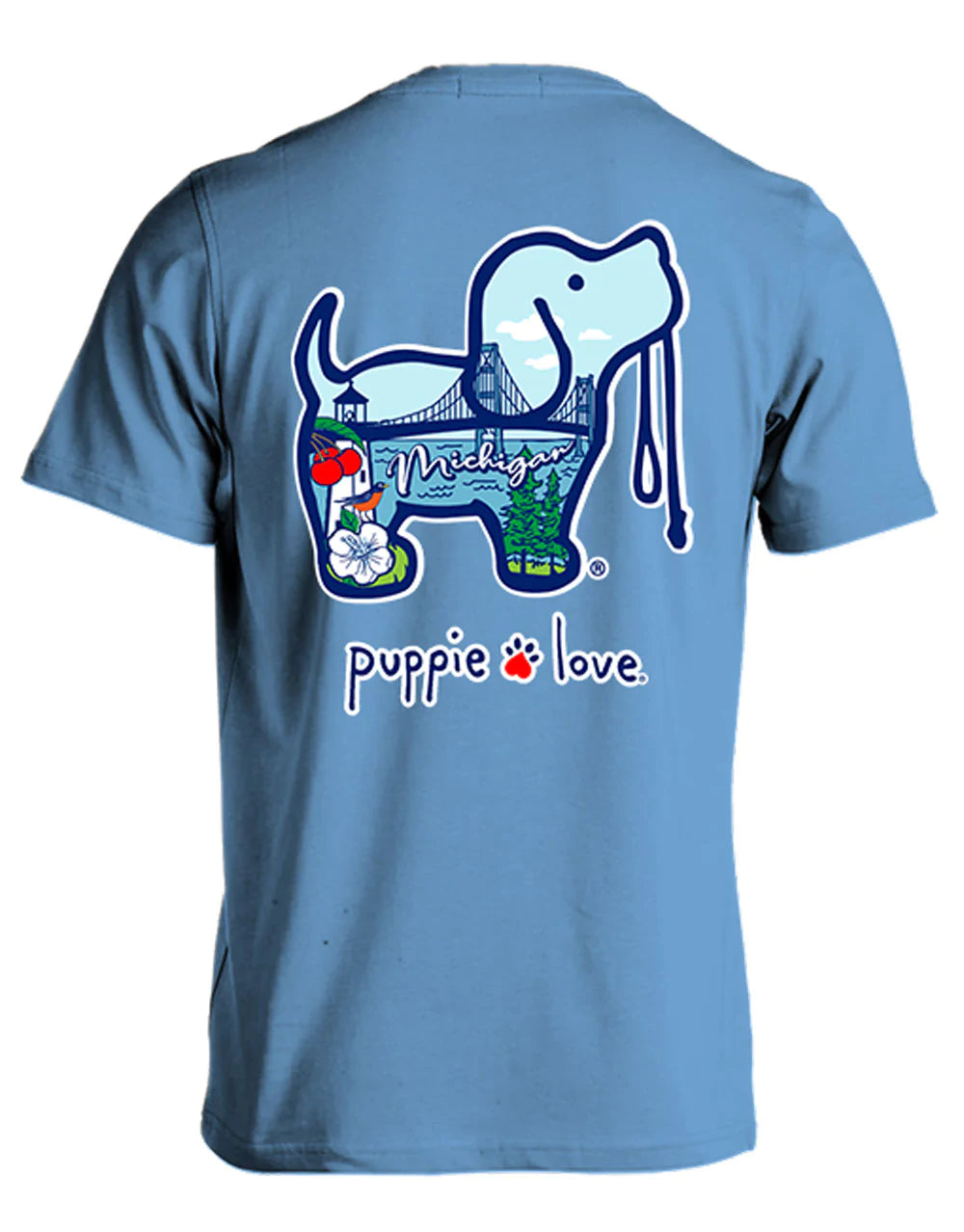 Blue Iris Michigan SS Puppie Love TShirt