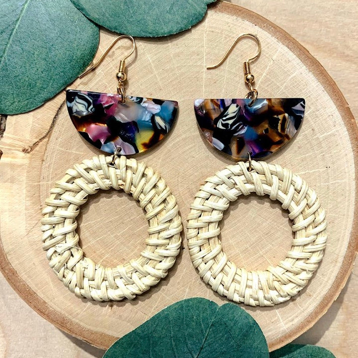 Acrylic Beach Hoops Earrings