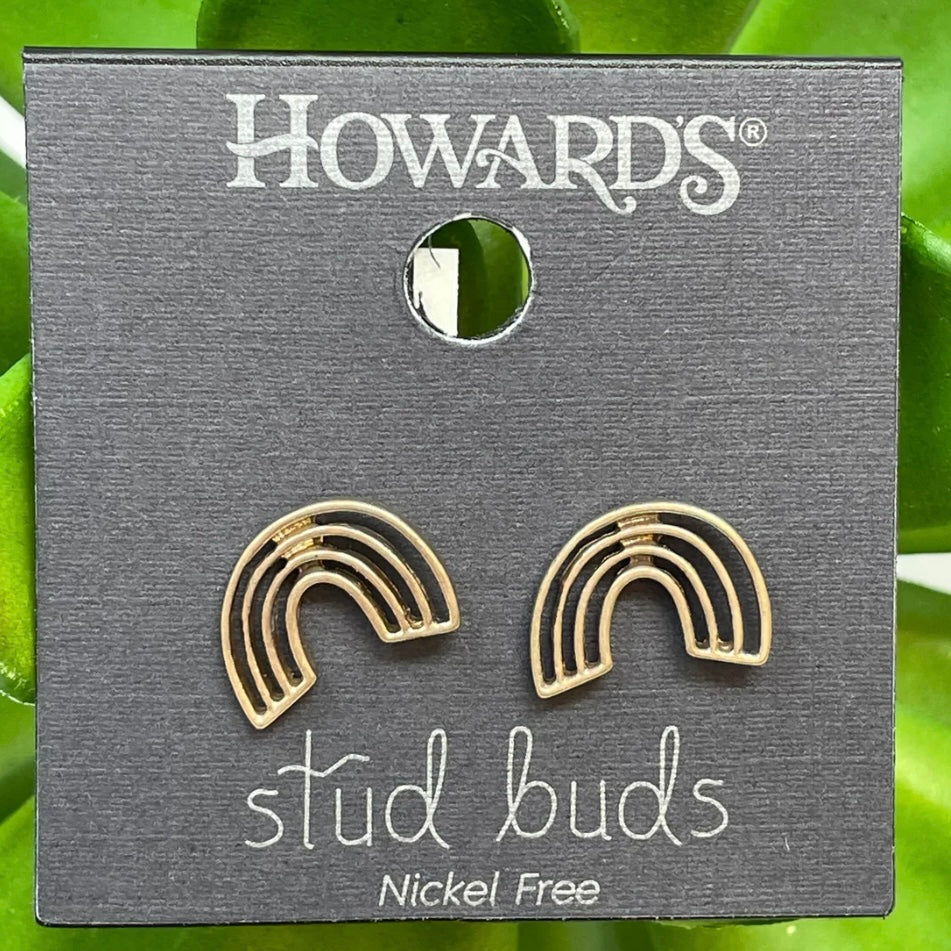 Rainbow Stud Bud Earrings