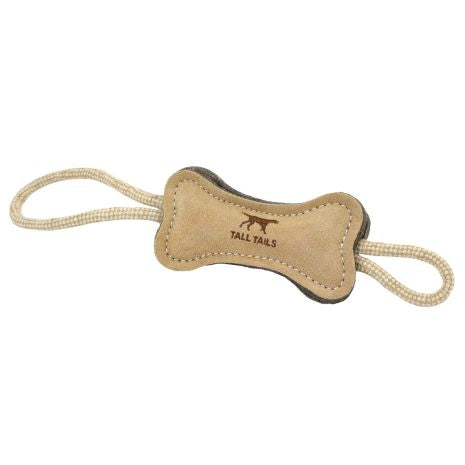 Natural Leather &amp; Wool Dog Toy