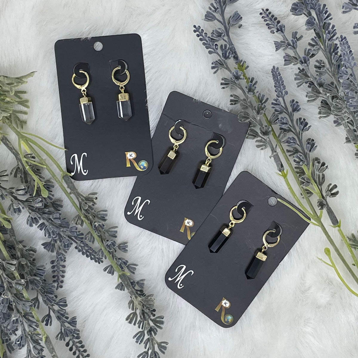 Dainty Quartz Crystal Earrings
