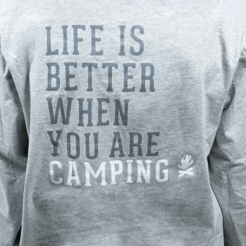 Gray LS Camping People Shirt Livin&#39; The Camping Life