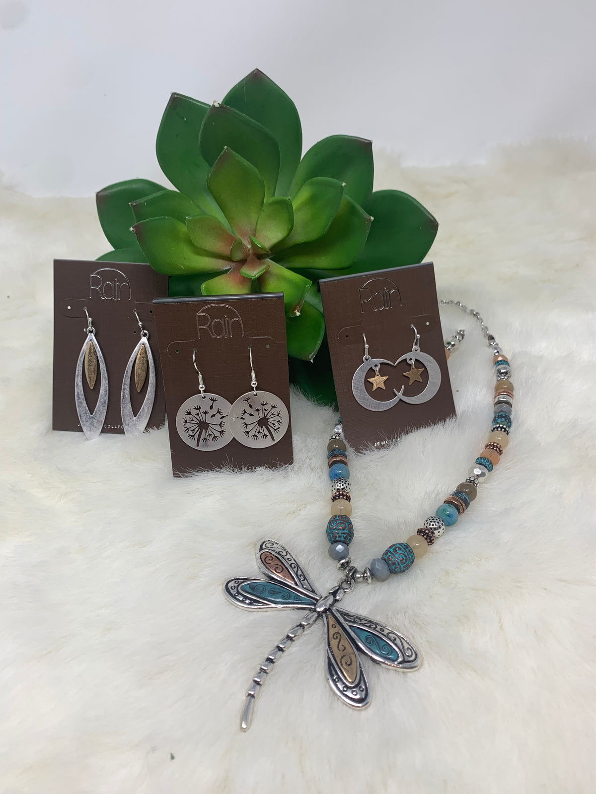 Silver Dandelion Cutout Earrings