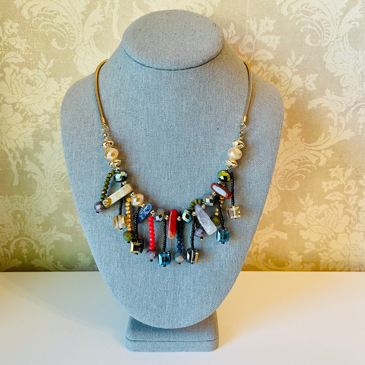 Beaded Chunky Necklace &amp; Earring Set