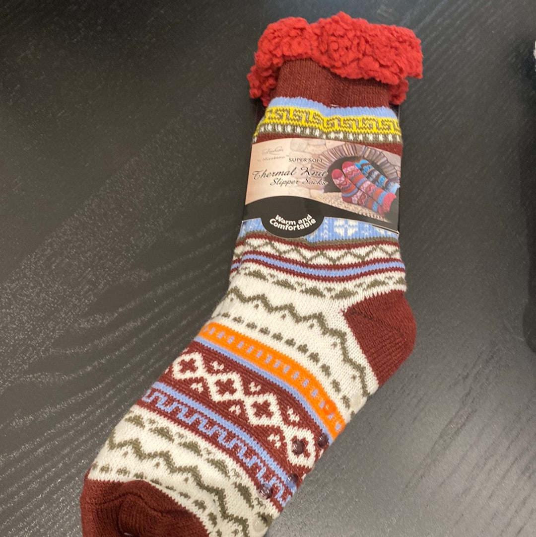 Boho Bright Thermal Knit Slipper Socks