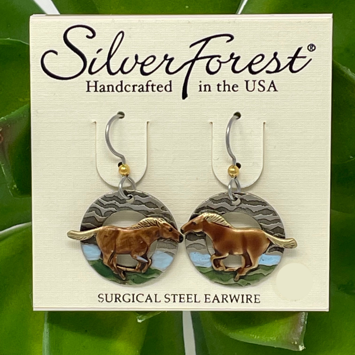 Horse Running in Field Earrings