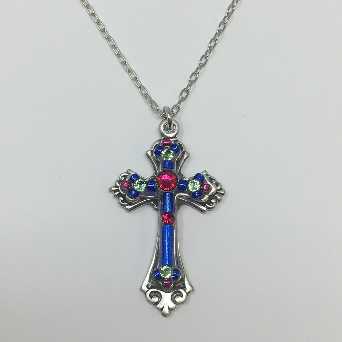 Med. Mosaic Cross Pendant Necklace