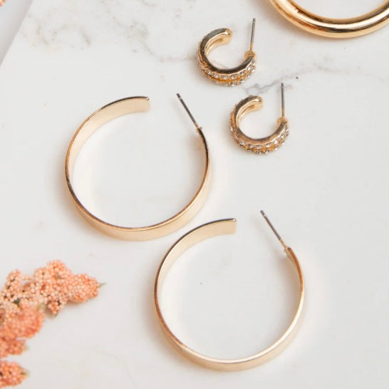 Double Pave Style Hoop Earrings