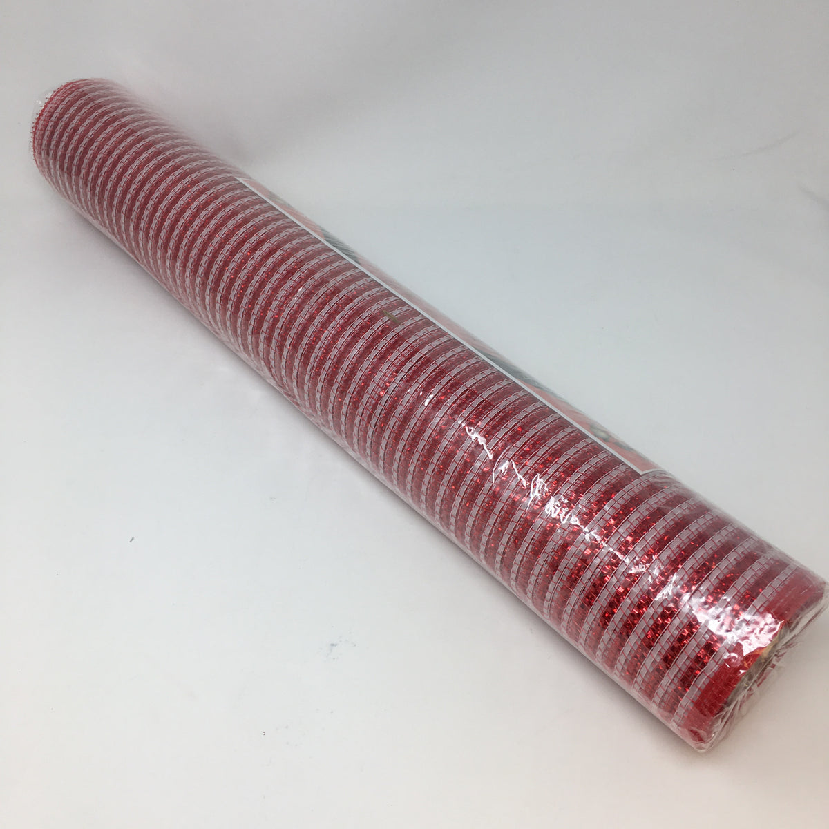 Red/White Foil Deco Mesh