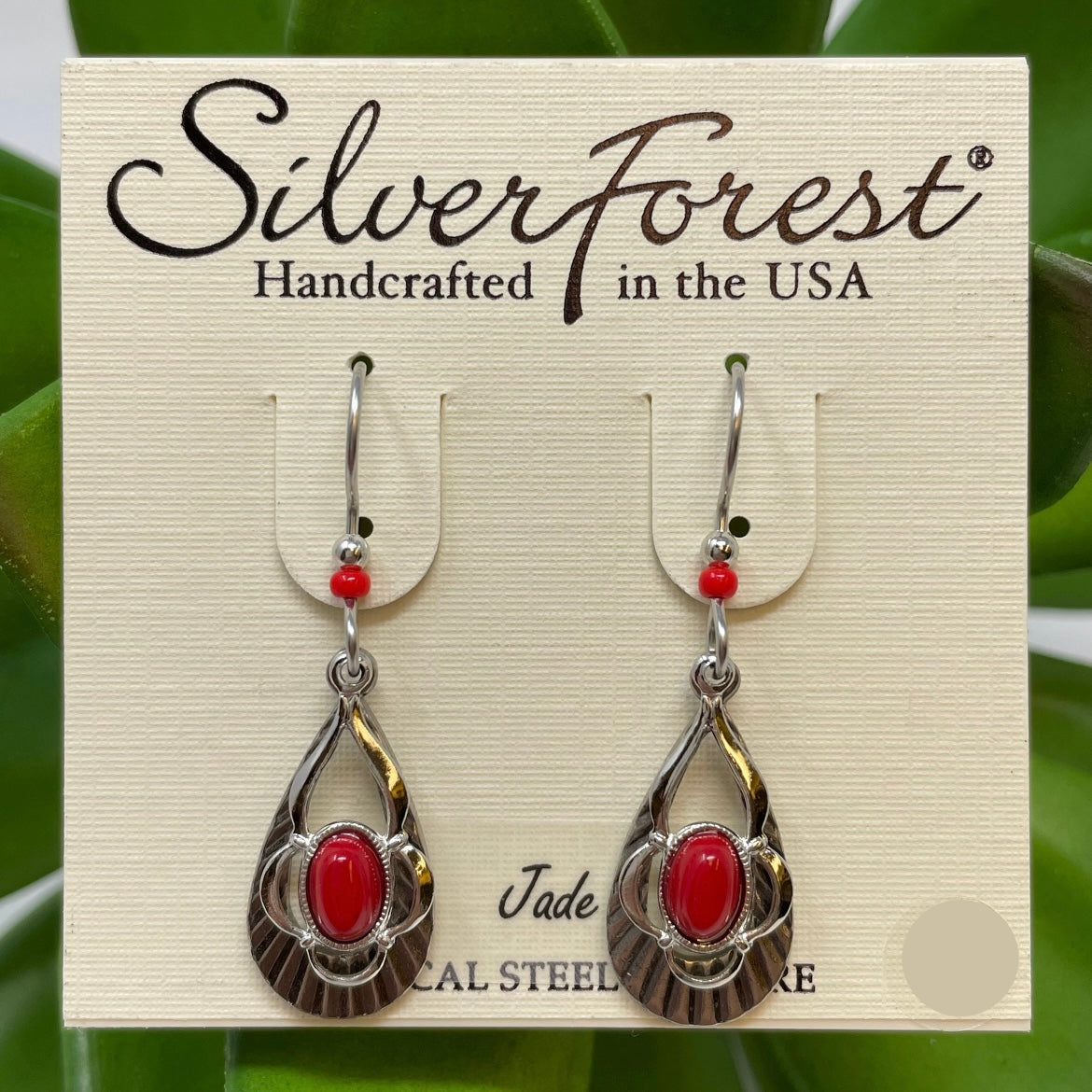 Ribbed Open Tear w/ Stone Earrings